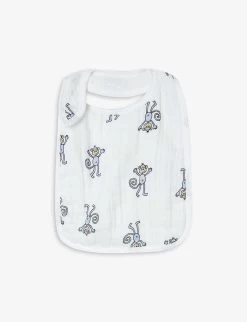Aden + Anais Jungle Jam Cotton-muslin Snap Bibs Set Of Three -Kid Couture 164 3002721 7102G JUNGLEJAM ALT02