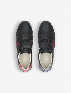 Gucci New Ace VL Leather Trainers 8-10 Years -Kid Couture 5121 10004 0513800109 BLACK ALT02