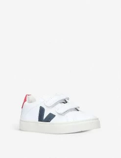 Veja Esplar Leather Trainers 2-5 Years -Kid Couture 5121 10004 1244711109 WHITERED ALT02