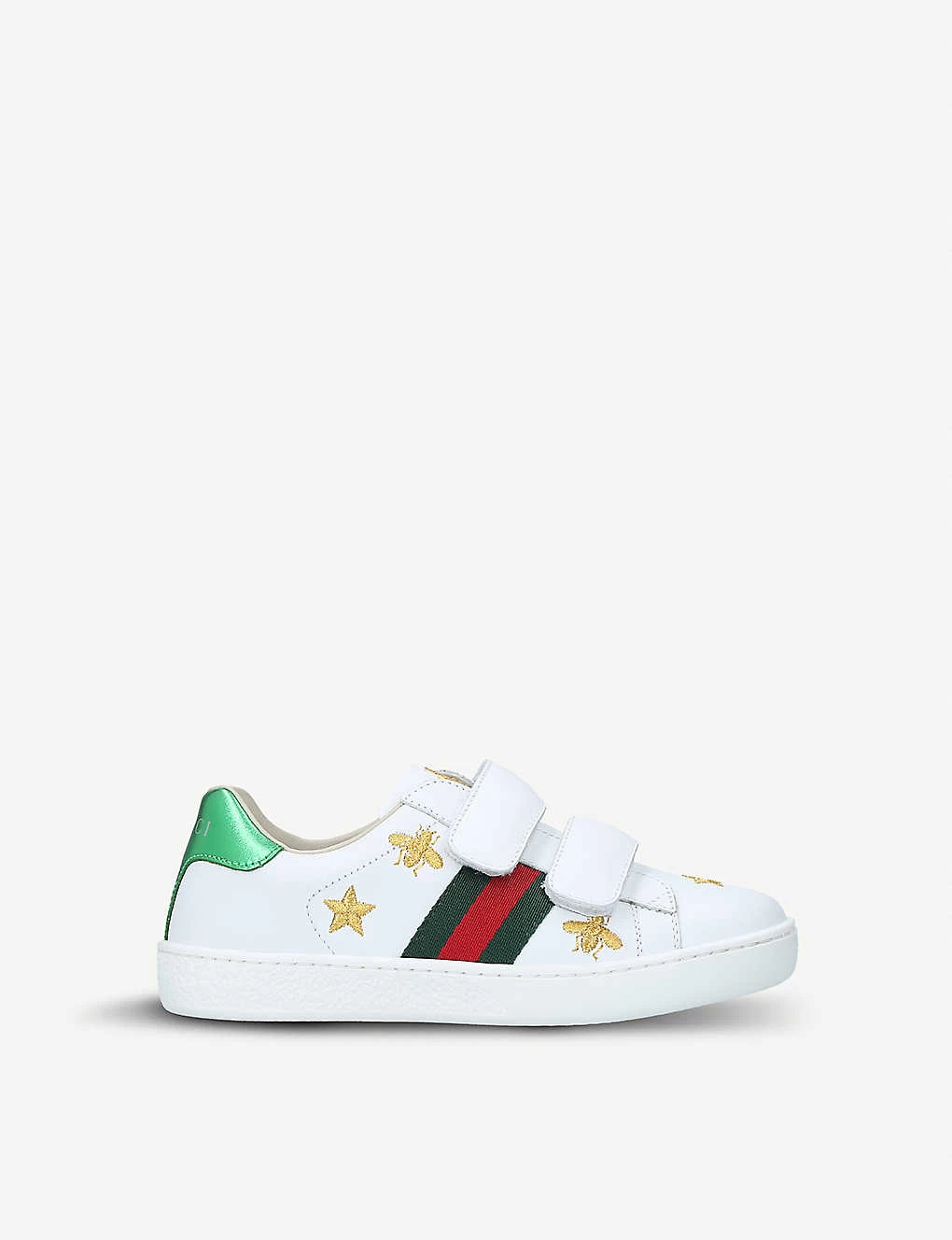 Gucci New Ace Bee-embroidered Leather Trainers 5-8 Years 1 Gucci New Ace Bee-embroidered Leather Trainers 5-8 Years