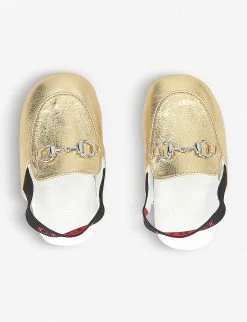 Gucci Princetown Metallic Leather Loafers 4-6 Months 5 Gucci Princetown Metallic Leather Loafers 4-6 Months -Kid Couture 5121 10004 2245761109 GOLD ALT02