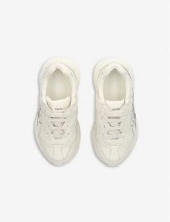 Gucci Rhyton Logo-detail Leather Trainers 2-3 Years -Kid Couture 5121 10004 3483541109 BONE ALT02