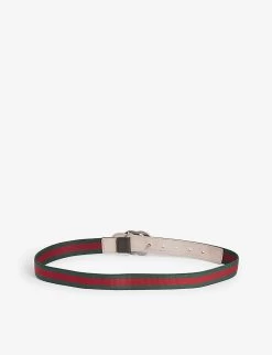 Gucci GG Web Stripe Elastic Belt 2-8 Years -Kid Couture R00070052 GREENREDGREEN ALT02