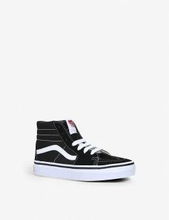 Vans SK8-HI Leather-canvas High-top Trainers 4-8 Years -Kid Couture R00079182 BLKWHITE ALT02