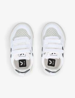 Veja V-10 Logo-appliqué Coated-cotton Low-top Trainers 2-5 Years -Kid Couture R03665280 WHITEBLK ALT02