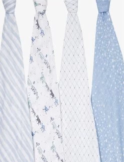 Aden + Anais Star Cotton-muslin Swaddles Pack Of Four -Kid Couture R03668892 MULTI ALT02