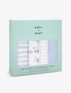 Aden + Anais Star Cotton-muslin Swaddles Pack Of Four