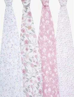 Aden + Anais Fleur Cotton-muslin Swaddles Pack Of Four 5 Aden + Anais Fleur Cotton-muslin Swaddles Pack Of Four -Kid Couture R03668893 MULTI ALT02