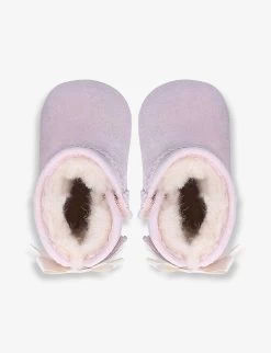 Ugg Jesse Bow II Suede Boots 0-12 Months -Kid Couture R03706897 PALEPINK ALT02