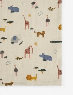 Liewood Lewis Animal Print Organic Cotton Muslin Cloths Pack Of Two -Kid Couture R03720938 SAFARISANDYMIX ALT02