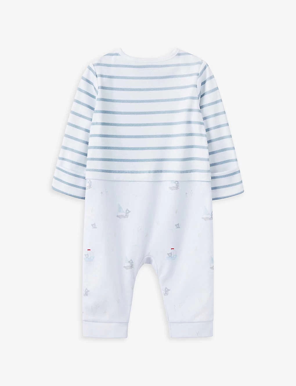 Embroidered Bear Mock-top Cotton Sleepsuit 0-24 Months 2 Embroidered Bear Mock-top Cotton Sleepsuit 0-24 Months - Image 2