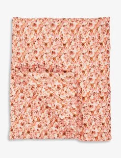 Rainbow Fish Floral-print Quilt Approx. 95cm X 82cm