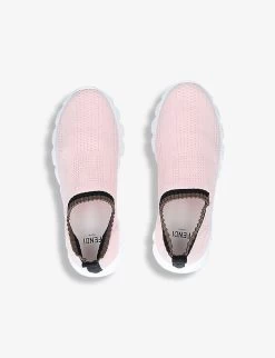 FENDI Perforated Low-top Knit Trainers 7-10 Years -Kid Couture R03753943 PALEPINK ALT02