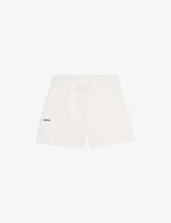 Text-print Mid-rise Organic-cotton Shorts 3-12 Years -Kid Couture R03758061 OFFWHITE ALT02
