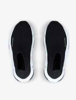 Balenciaga Speed Mid-top Knitted Trainers 3-7 Years -Kid Couture R03764084 BLKWHITE ALT02