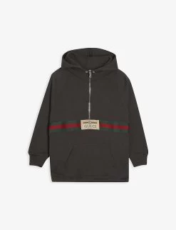 Kid Couture 40 Gucci Logo-embroidered Hooded Cotton Hoody 6-12 Years