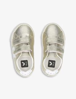 Veja Esplar Logo-embroidered Leather Trainers 3-5-years -Kid Couture R03769608 GOLD ALT02