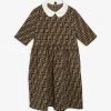 FENDI FF Logo Peter Pan Jersey Dress 8-14 Years