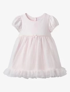 Short-sleeve Cotton-blend Mini Tutu Dress 0-24 Months