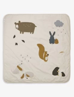Liewood Glenn Animal-print Organic-cotton Activity Blanket 110cm X 110cm