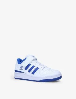 ADIDAS Forum Logo-print Leather Low-top Trainers 6-9 Years -Kid Couture R03798117 WHITENAVY ALT02