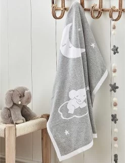 Sleepy Kimbo Elephant Print Cotton Baby Blanket 100cm X 75cm 7 Sleepy Kimbo Elephant Print Cotton Baby Blanket 100cm X 75cm -Kid Couture R03803137 GREY ALT03