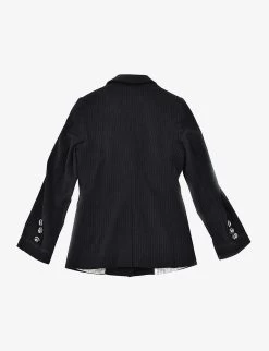 Pre-loved Dior Single-breasted Stretch Cotton-blend Blazer 6 Years -Kid Couture R03812062 BLACKWHITE ALT02