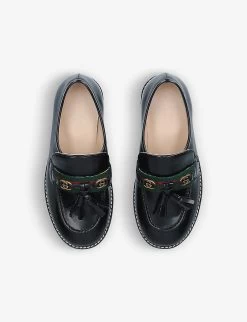 Gucci Faye Tasselled Leather Loafers 4-8 Years Old -Kid Couture R03818832 BLACKCOMB ALT02