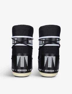 Moon Boot Icon Junior Branded Nylon Snow Boots 3-7 Years -Kid Couture R03827302 BLACK ALT03