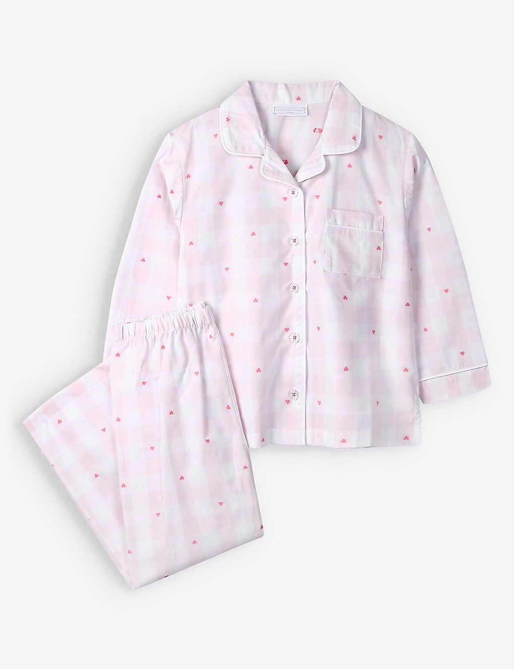 Heart-embroidered Checked Cotton Pyjama Set 1-6 Years 1 Heart-embroidered Checked Cotton Pyjama Set 1-6 Years