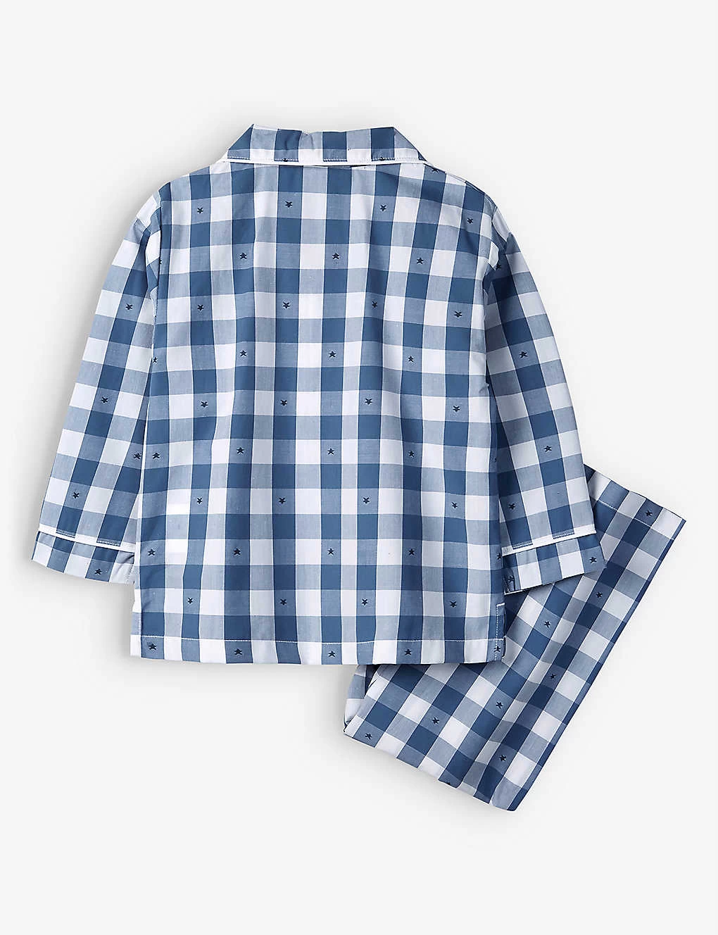 Star-embroidered Checked Cotton Pyjama Set 1-6 Years 2 Star-embroidered Checked Cotton Pyjama Set 1-6 Years - Image 2