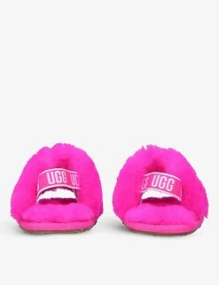 Ugg Fluff Yeah Sheepskin Slides 0-12 Months -Kid Couture R03850323 FUCHSIA ALT03