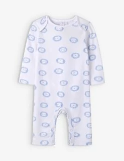 Lion-print Organic-cotton Sleepsuit 0-24 Months