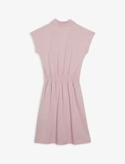 Gucci GG Logo-striped Stretch-cotton Polo Dress 4-12 Years -Kid Couture R03863389 PINK ALT02