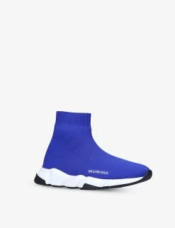 Balenciaga Speed Stretch-knit Mid-top Trainers 3-7 Years -Kid Couture R03877391 BLUEDRKC ALT02