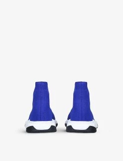 Balenciaga Speed Stretch-knit Mid-top Trainers 3-7 Years -Kid Couture R03877391 BLUEDRKC ALT03