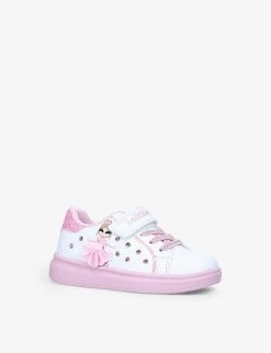 Mille Stelle Tutu-trimmed Leather Low-top Trainers 4-5 Years -Kid Couture R03880123 WHITECOMB ALT02