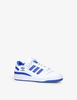 ADIDAS Forum Logo-print Leather Low-top Trainers 9-10 Years -Kid Couture R03882503 WHITENAVY ALT02