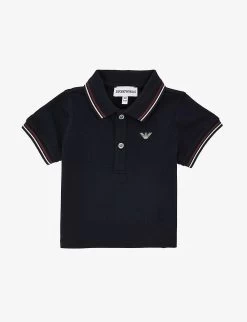 Emporio Armani Logo-embossed Stretch-cotton Piqué Polo Shirt 6-36 Months