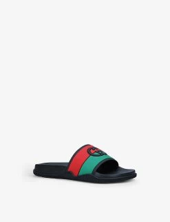 Gucci Agrado Web-print Rubber Sliders 5-8 Years -Kid Couture R03900926 BLACKCOMB ALT02