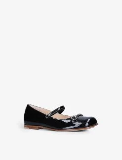 Gucci Aisha Horsebit-embellished Patent-leather Shoes 5-8 Years -Kid Couture R03900932 BLACK ALT02