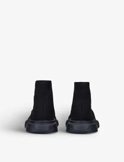 Balenciaga Speed High-top Knitted Trainers -Kid Couture R03902009 BLACK ALT03