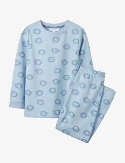 Lion-print Cotton Pyjama Set 7-10 Years