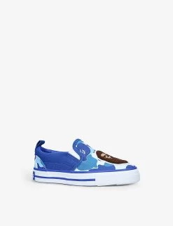 Camo Ape Head Canvas Slip-on Trainers 0-12 Months -Kid Couture R03908479 BLUE ALT02