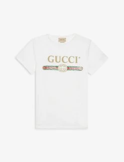 Gucci Vintage Brand-print Cotton T-shirt 4-10 Years