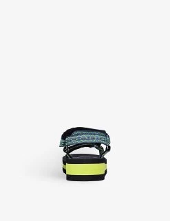 Kurt Geiger London Mini Olivia Canvas Flatform Sandals 3-7 Years -Kid Couture R03918333 GREEN ALT03