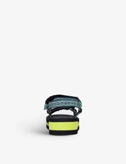 Kurt Geiger London Mini Olivia Canvas Flatform Sandals 7-9 Years -Kid Couture R03918336 GREEN ALT03