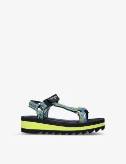 Kurt Geiger London Mini Olivia Canvas Flatform Sandals 7-9 Years