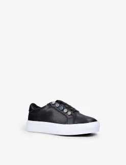Kurt Geiger London Mini Liviah Embellished Leather Trainers 6-7 Years -Kid Couture R03918344 BLACK ALT02