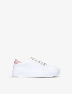 Kurt Geiger London Mini Liviah Embellished Leather Trainers 7-9 Years